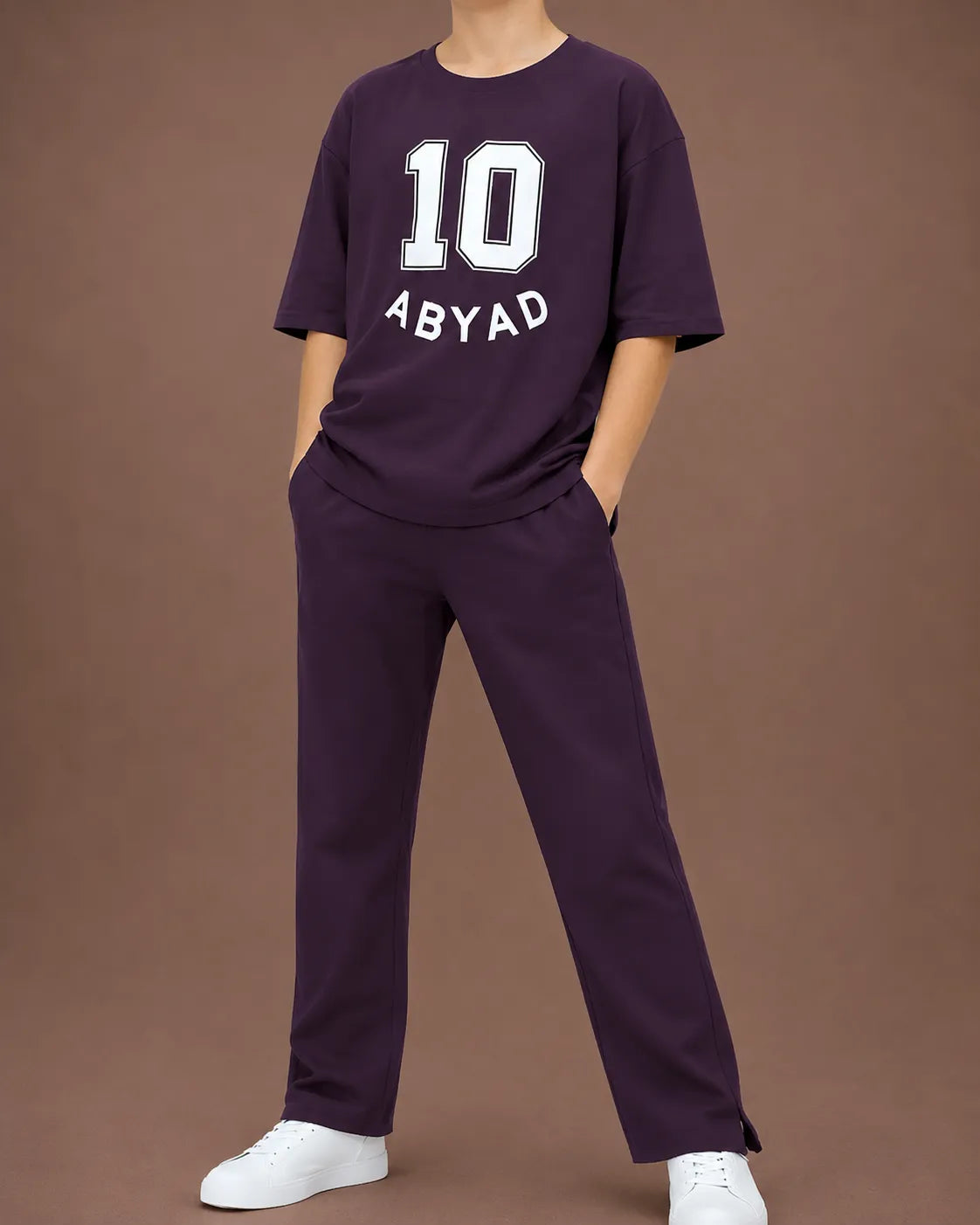 Printed T-Shirt & Split-hem Trousers - TEN