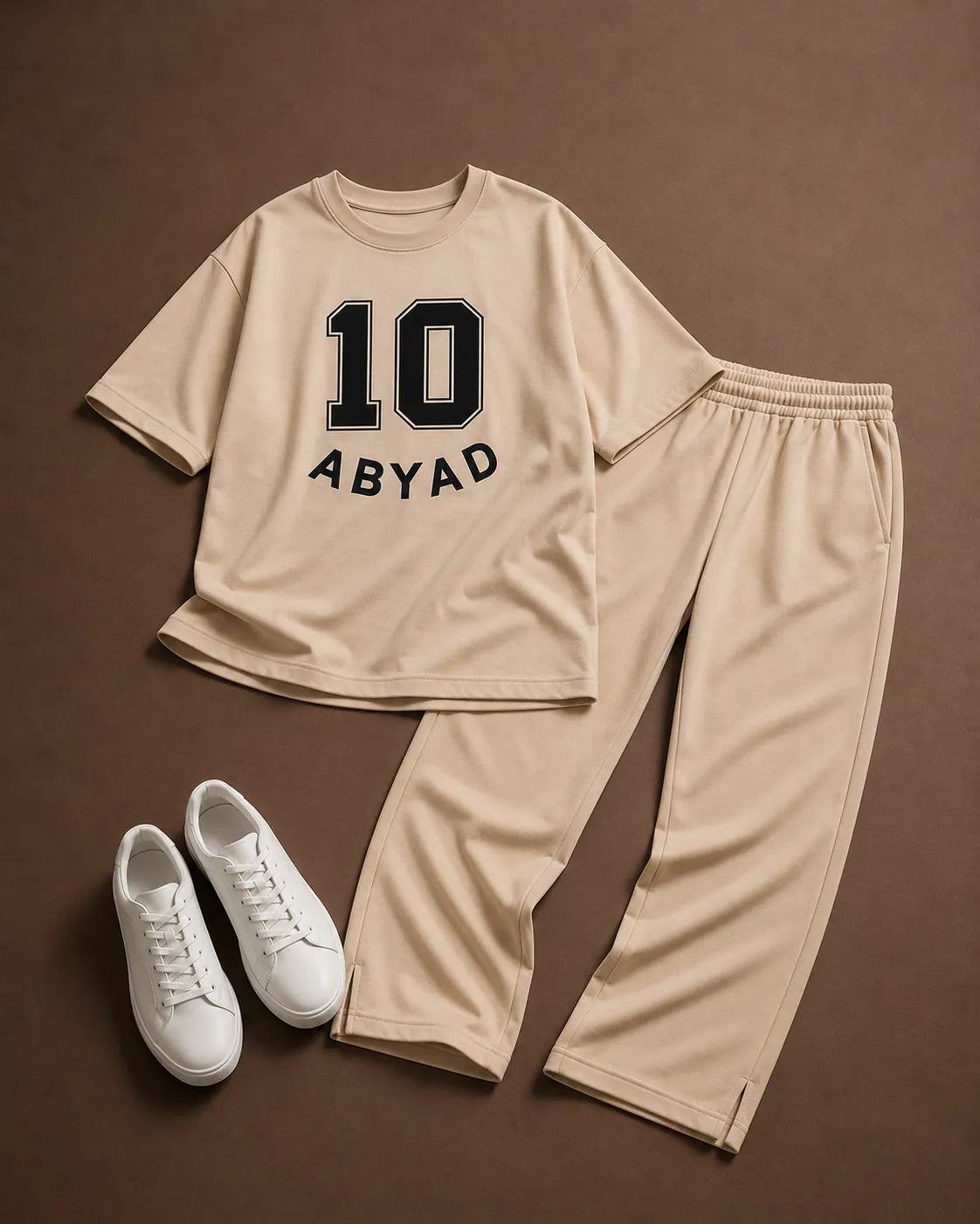 Printed T-Shirt & Split-hem Trousers - TEN