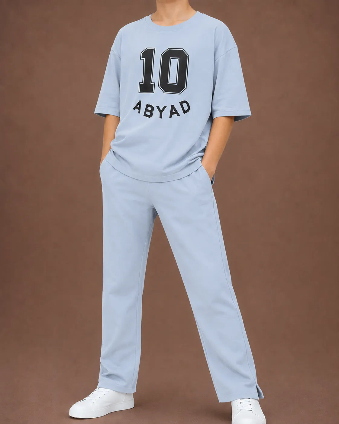 Printed T-Shirt & Split-hem Trousers - TEN