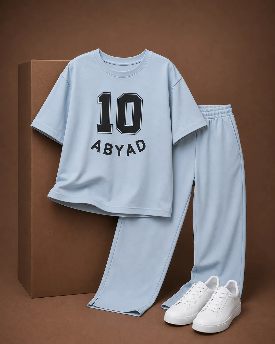 Printed T-Shirt & Split-hem Trousers - TEN