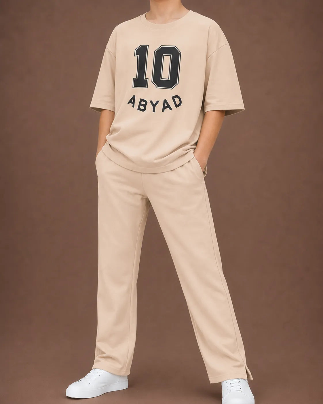 Printed T-Shirt & Split-hem Trousers - TEN