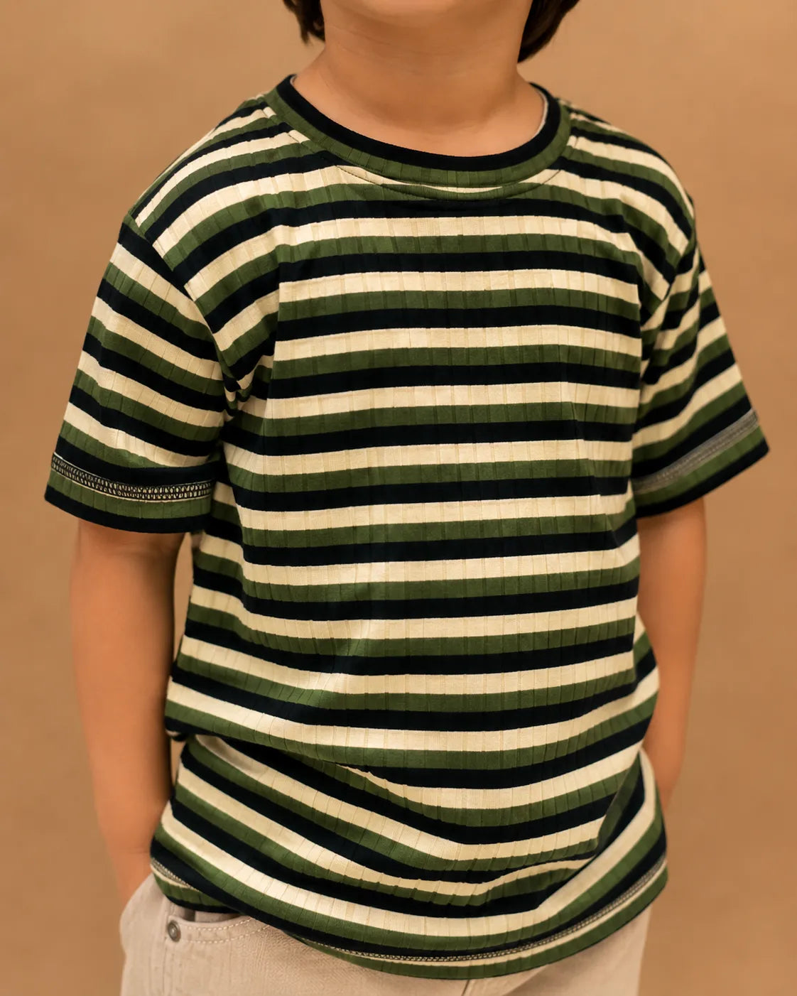 Olive Rib Tee – Boys