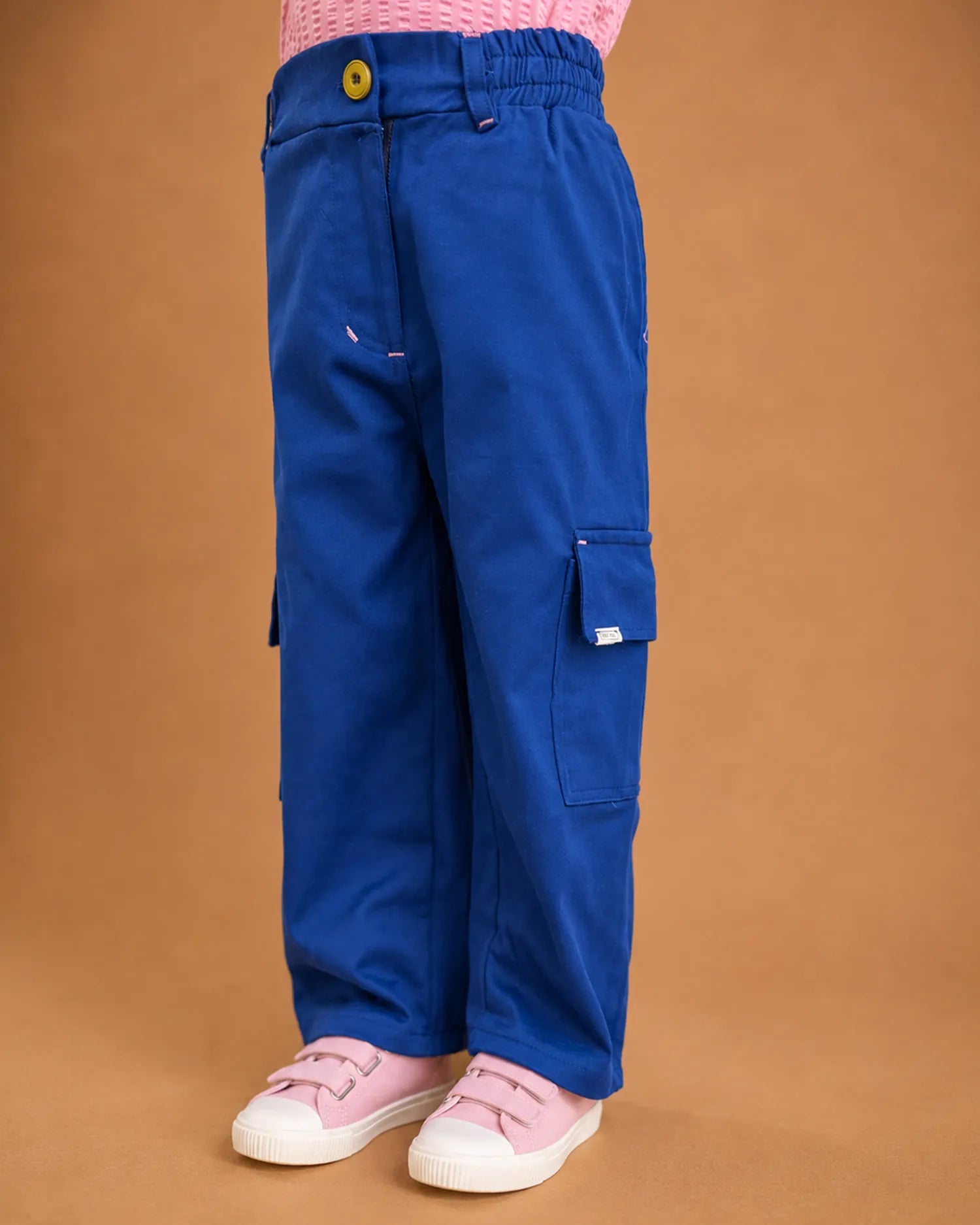 Girls Navy Blush Cargo Pants