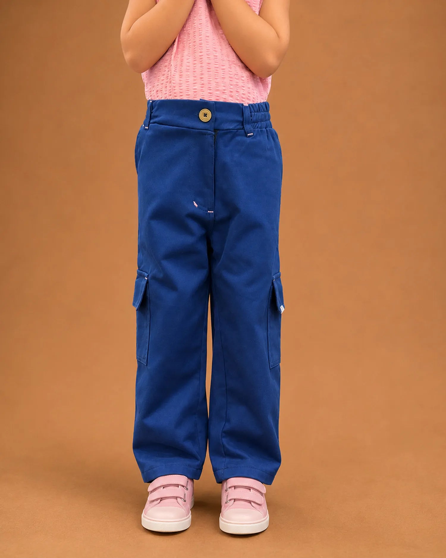 Girls Navy Blush Cargo Pants