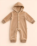 Camel Hooded Velour Romper (Unisex)