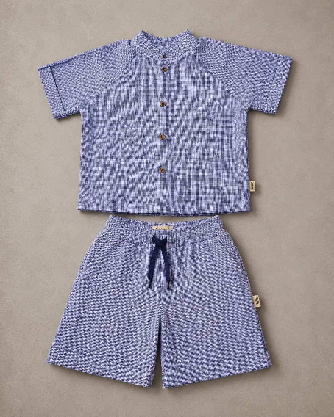 AirSoft Crinkled Cotton Blue Set - Boys