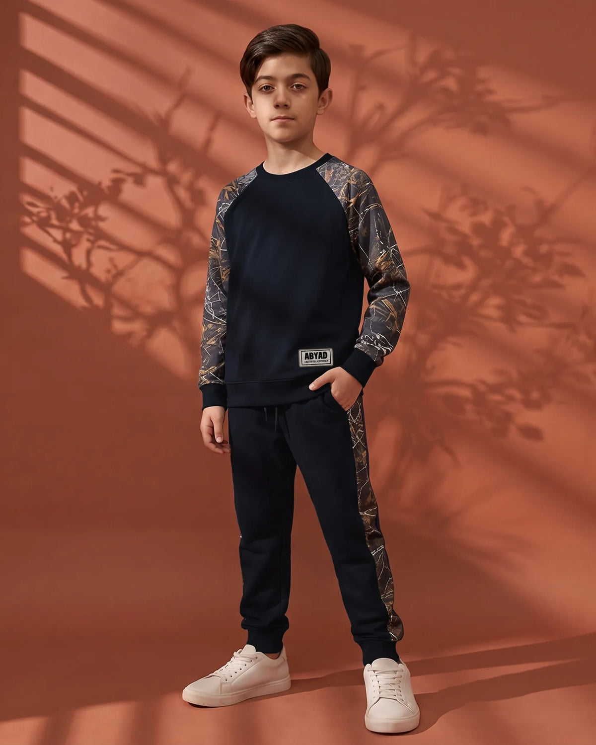 Textured Fleece Sweatshirt with Trouser