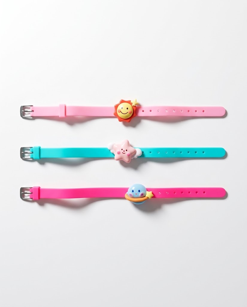 Kawaii Charm Silicone Wristband Trio