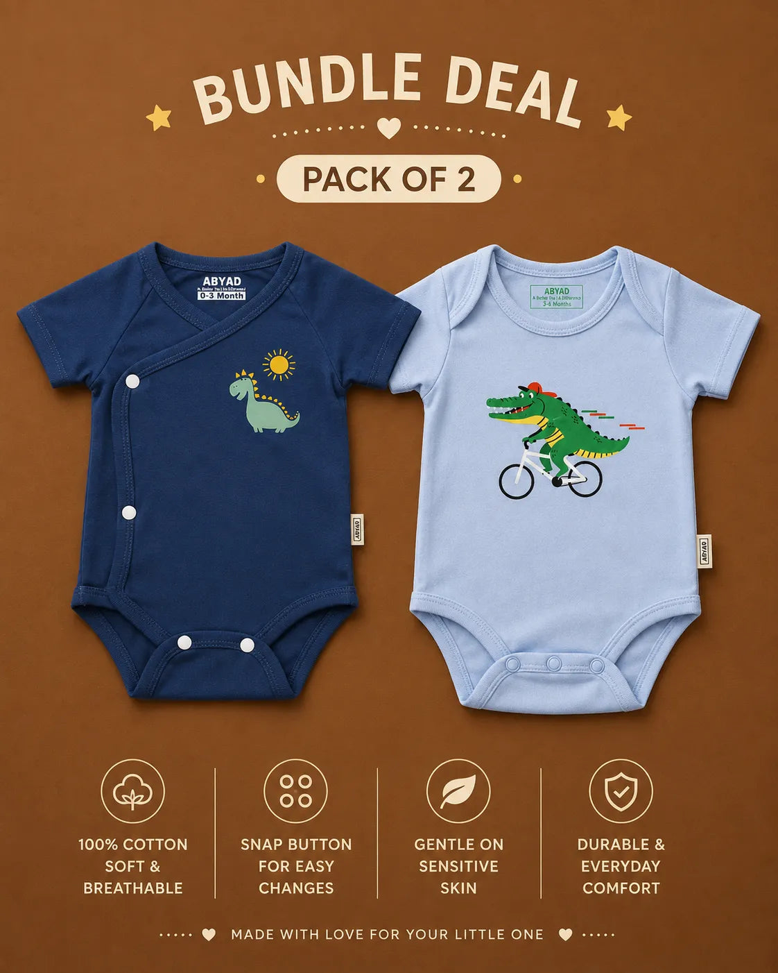 Bodysuits Dino & Alligator